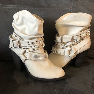 Pale grey bling boots